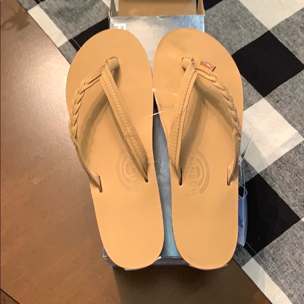 Women’s Rainbow Leather Braided Sandals